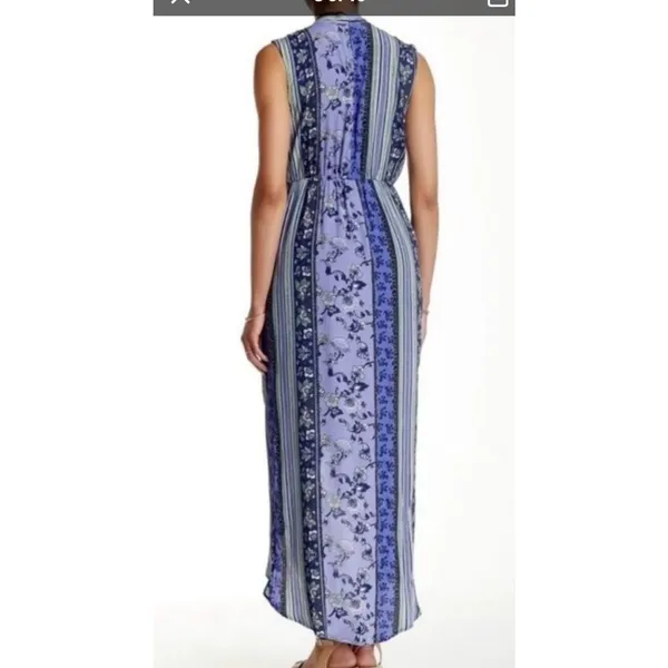 ASTR the Label Dress sz XS Purple Midi Floral Hi Lo Wrap Fairy Sleeveless - Image 2