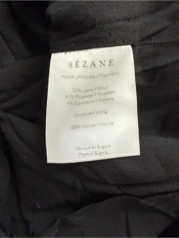 Sezane Lorraine Black A-line Button Front Skirt 34 XS - Image 5