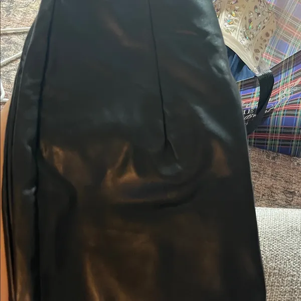 Black Leather Mini Skirt Size XS - Image 3