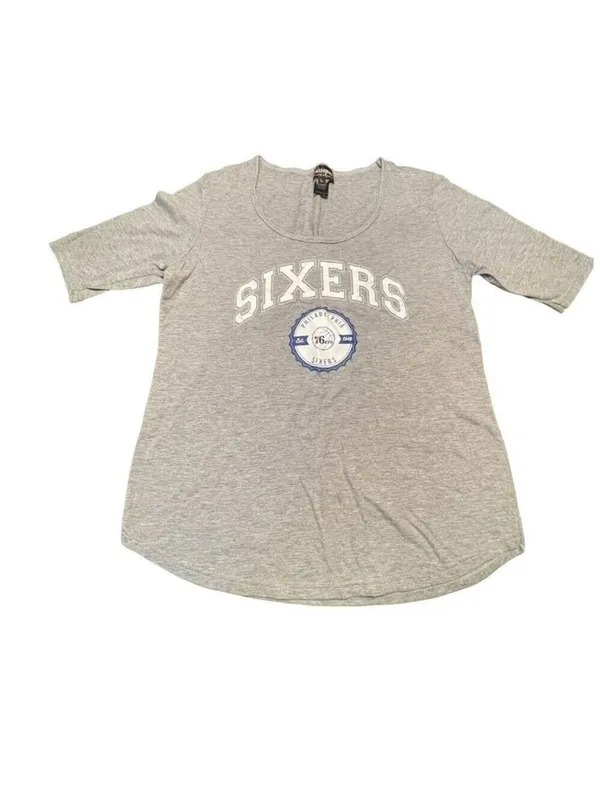 Gameday Couture Philadelphia 76ers Sixers Women’s Large Grey designer T-Shirt - Image 2