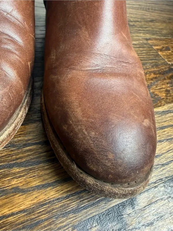 Frye Carly Zip Chelsea‎ Boots Women’s Brown Leather Ankle Booties Size 6.B - Image 10