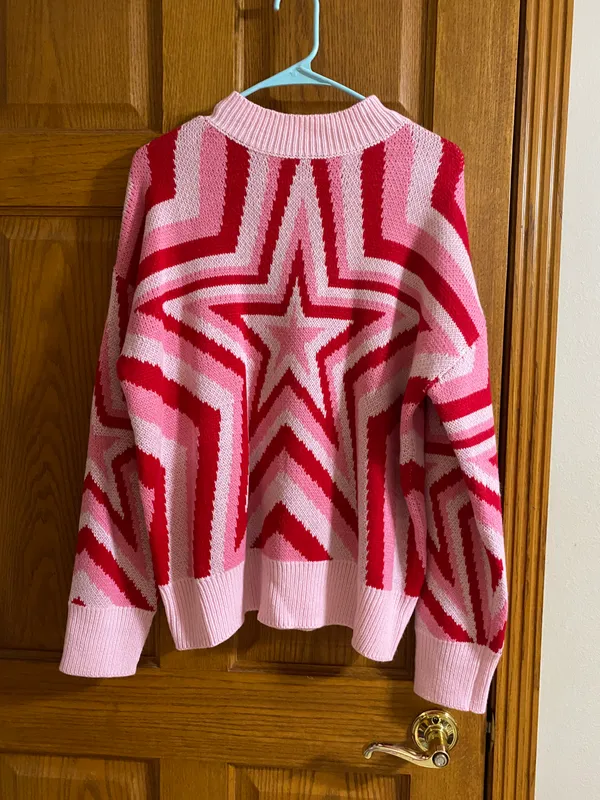 Trendy Star Sweater Pink - Image 2