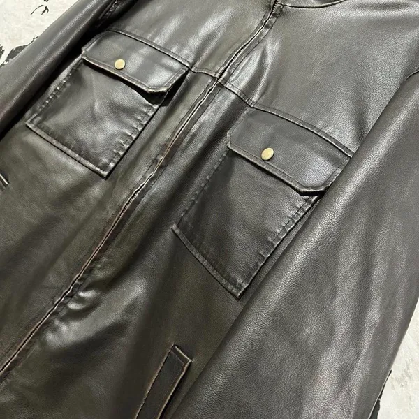 Accents Collection Faux Leather Sherpa Utility Jacket - Image 2