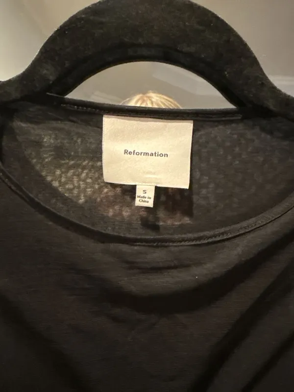 Reformation Tille Sheer Ruched Bodice Knit Top - Image 2