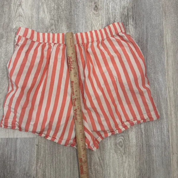 Anthropologie Orange White Striped Cotton Boxer Lounge Shorts Size M - Image 5
