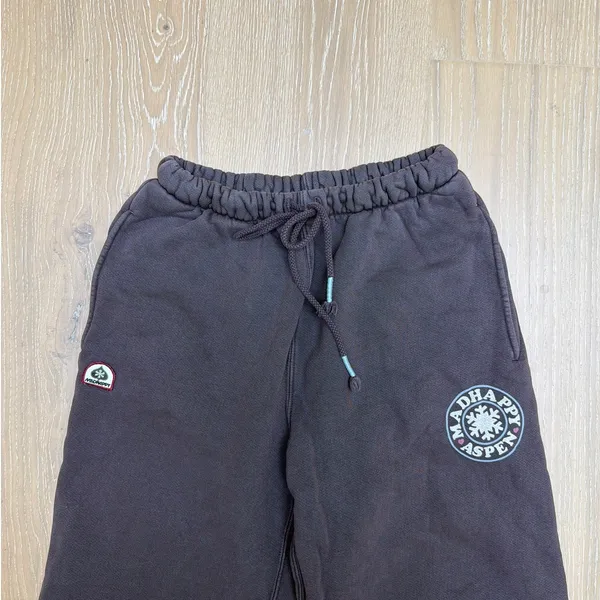 Mad Happy Sweatpants Straight Leg Aspen Size S Brown Cream - Image 2