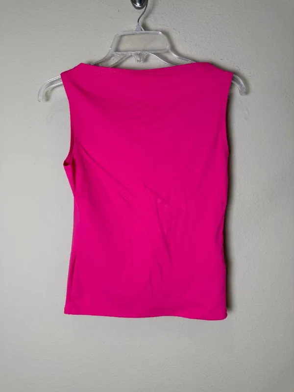 Trendy Queen Seamless High Neck Hot Pink Tank Top Size Small - Image 2