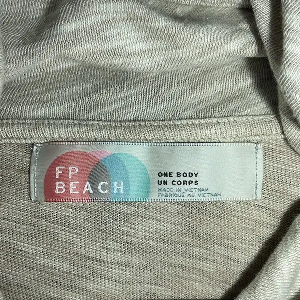 Free People Beach Cowl Neck Pullover Womens XS/S Oatmeal Space‎ Dye Cotton OB482393 - Image 6
