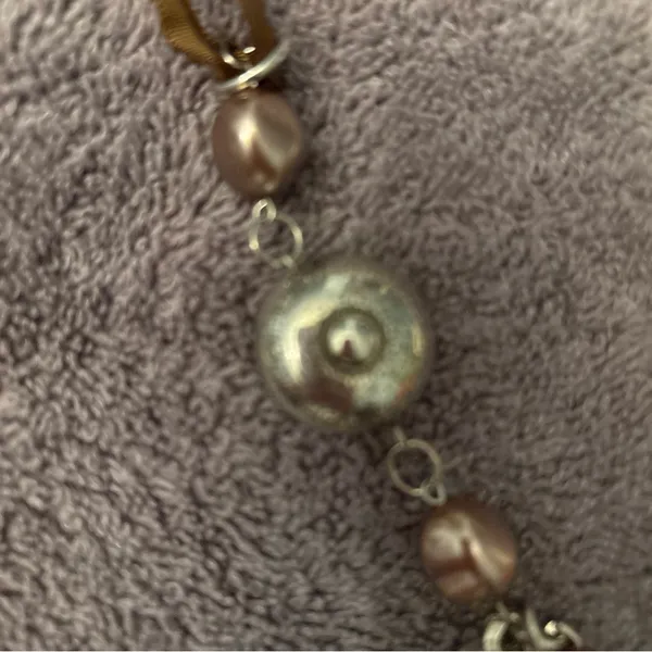Paparazzi Multi-Chain Beaded Necklace in Ribbon and Silver with Earrings - Image 5