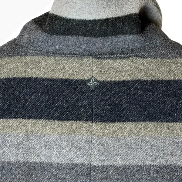Prana‎ Lily Wool Blend Jacket Women Small Grey Striped Gorpcore Full Zip Coat - Image 7