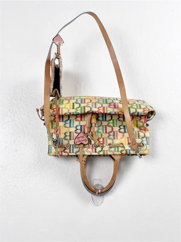 DOONEY & BOURKE Signature Logo Rainbow Zipper Heart Tag Matching Coin Purse Y2K - Image 10