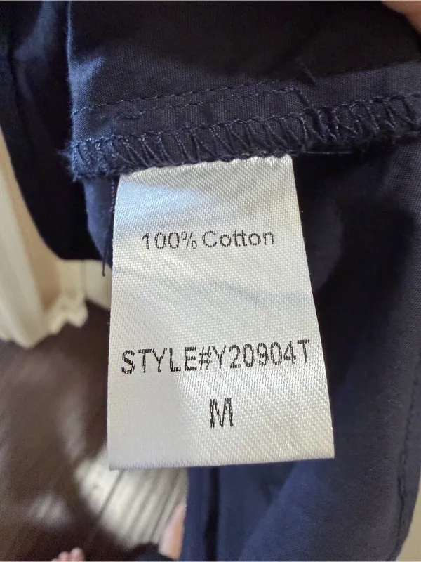 Pomander Place Navy Cotton Poplin Kenzo Dress M - Image 11