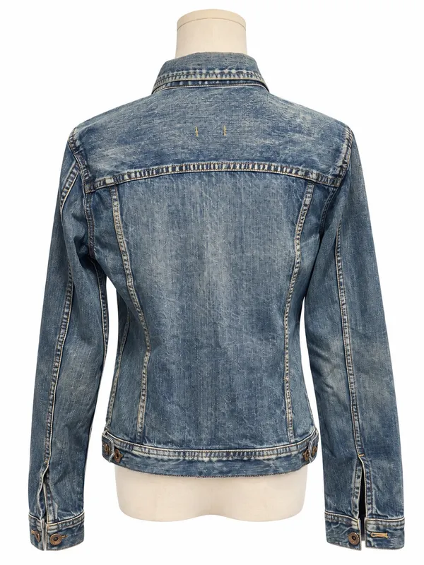 Madewell Medium Blue Denim Jean Jacket 100% Cotton Classic Trucker - Image 3