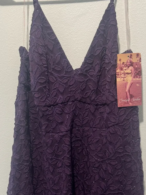 Emerald Sundae Purple Lace Mini Dress - Image 3