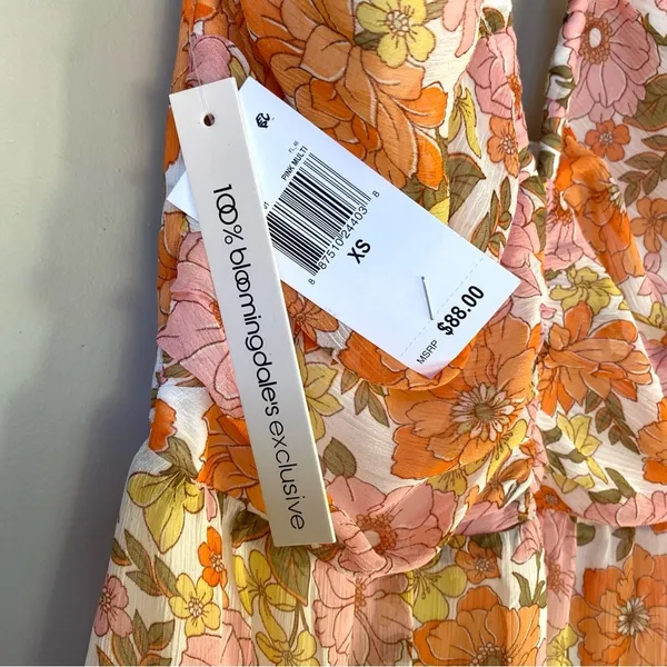 NWT AQUA Retro Floral Print Halter Mini Dress Bloomingdale’s exclusive XS - Image 8