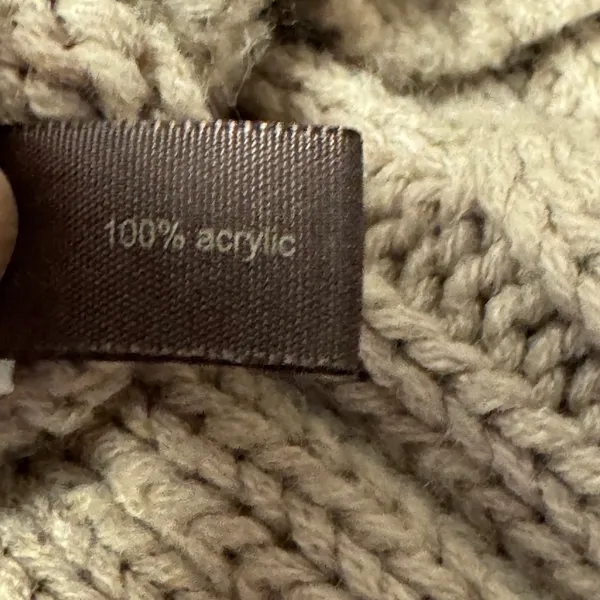 The Limited Womens Cable‎ Knit Short Sleeve Toggle Turtleneck Cardigan Taupe S - Image 4