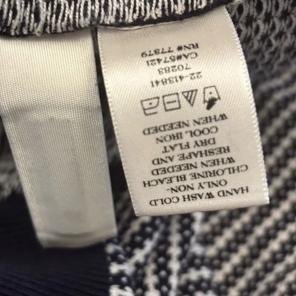 Ann Taylor Navy & White Silk Cotton Textured Sweater – Size Small - Image 6