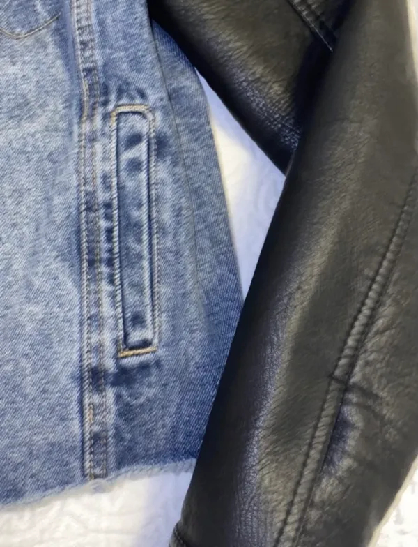 Blank NYC Faux Leather Denim Hybrid Jacket - Image 2