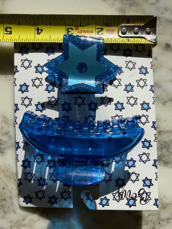 NWT Berry Star of David Hair Claw Clip Set Blue Glitter Jewish Hanukkah Accesory - Image 5