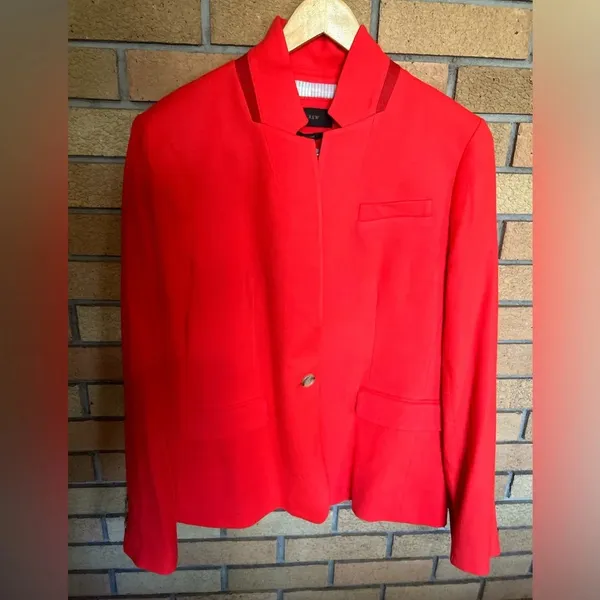 NWT J. Crew Regent Wool Blend Orange Blazer Single Button Jacket Women’s Size 16 - Image 2