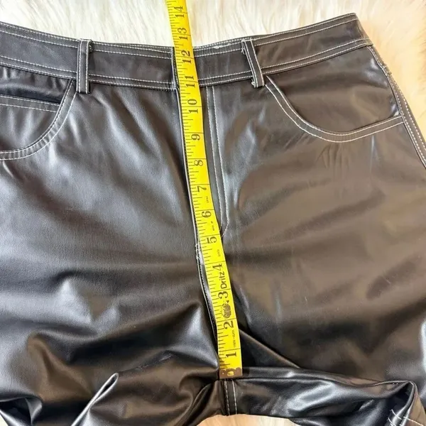 Commense Faux Leather Straight Leg Pants Size Large - Image 8