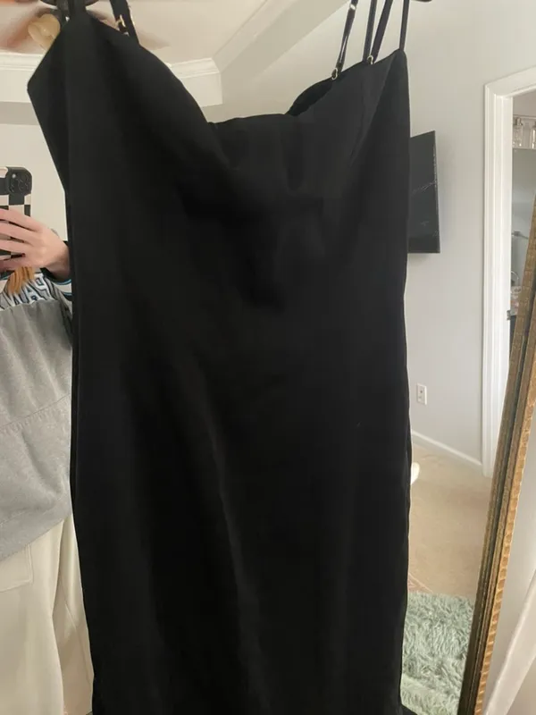 Oh Polly Black Trumpet Tulle Dress - Image 5