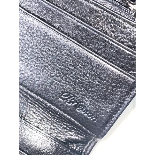 Brighton Black Leather Convertible Crossbody Wallet Croc Heart No Strap - Image 2