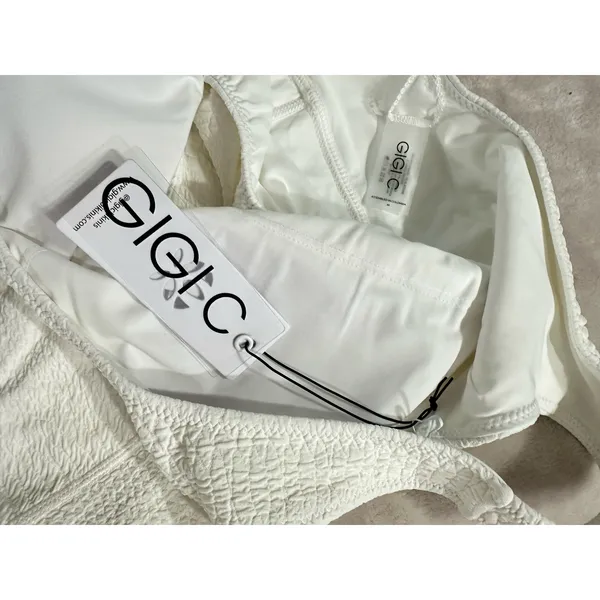 GIGI C Sawyer Romper Women's Medium Ivory Sleeveless Scoop Back Cutout Short New - Image 7