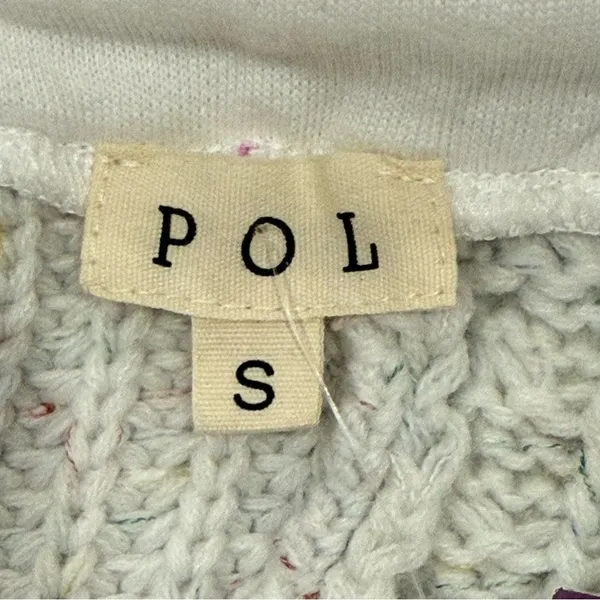 POL Cable Knit Sweater Zip Cardigan Small Oversized Layered Gray Coastal Boho - Image 5