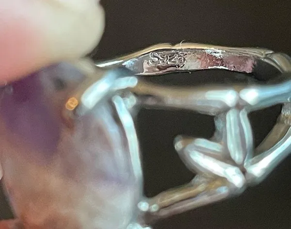 Purple amethyst S925 silver ring size 8 - Image 6