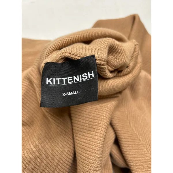 Kittenish Neutral Territory Oversized Ribbed Tan Mini Sweather Dress Size XS - Image 6