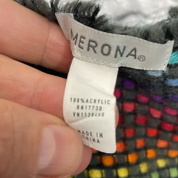 Merona Scarf Rectangular Rainbow Weave Warm Soft - Image 10