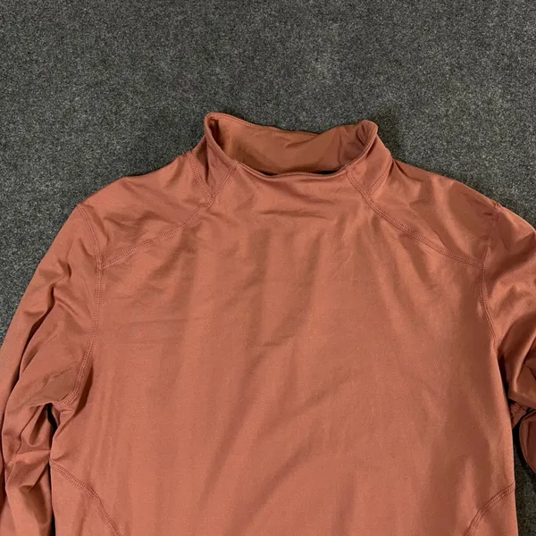 Fabletics Womens Long Sleeve Mock Neck Active Top Rust Orange Thumbholes Small - Image 7