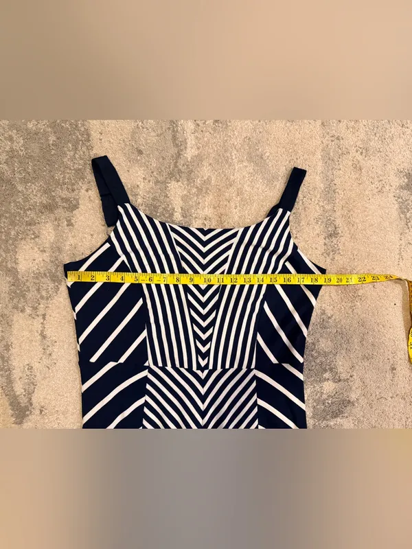 Maurices Navy and White Striped Dress with adjustable straps - Image 5