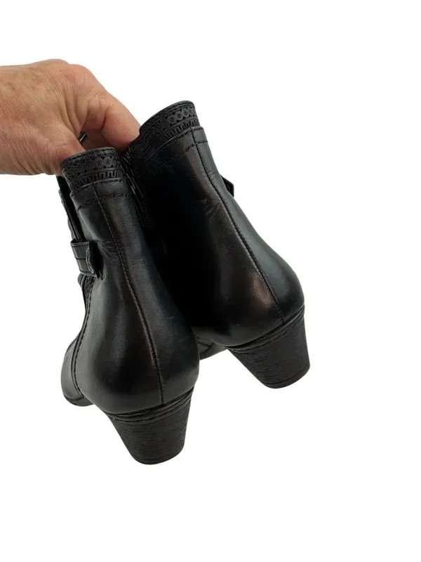 *Rockport by Cobb Hill Abbott Panel Ankle Boots Size 7.5 Black Leather Comfort - Image 6