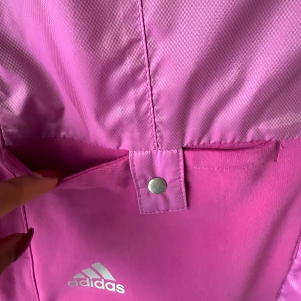 Adidas‎ Sporty Chic Outdoors Performance Full Zip Windbreaker Jacket M Pink - Image 3