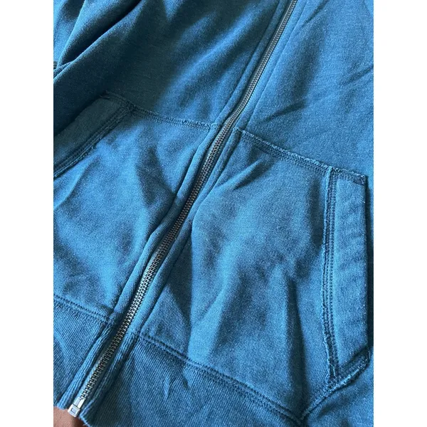 Abercrombie & Fitch Women Small Blue Full Zip Y2K Jacket Hooded Logo Sleeve 90's - Image 6