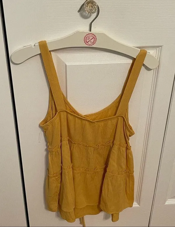 Yellow Tiered Button Up Tank - Image 3