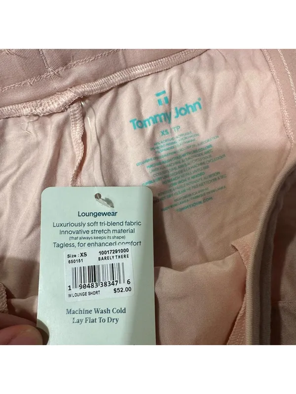 NWT Tommy John W Lounge Shorts XS in pink Barely There - Image 3