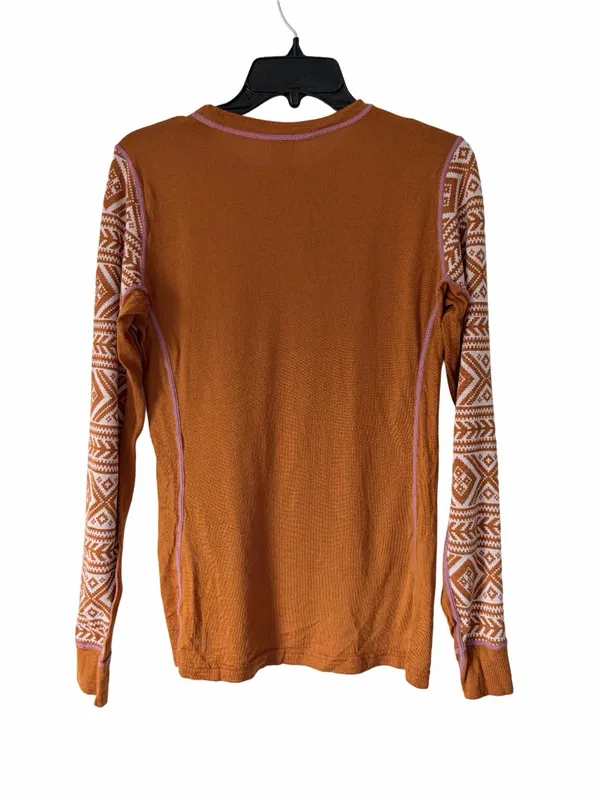 Kari Traa Floke Long Sleeve Base Layer Gold Rust Wool Top size medium Brown - Image 4