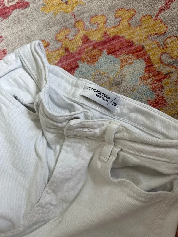 White Jeans Wide-Leg Just Black Denim - Image 3