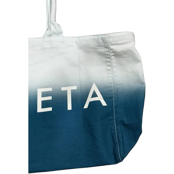 Athleta Oversized Ombré Canvas Tote Bag Blue White Large Beach Gym Travel 2024 - Image 4