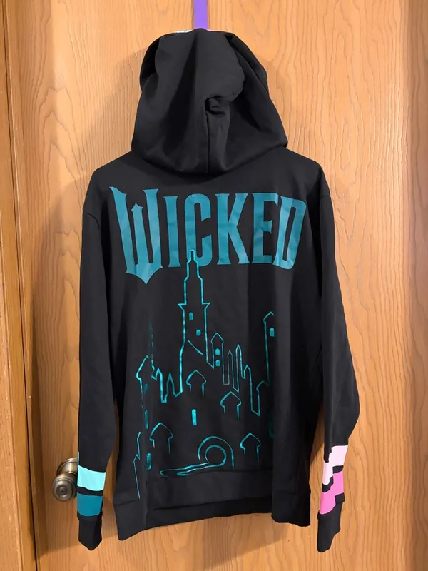 Loungefly Wicked Elphaba & Glinda Split‎ Unisex Hoodie Medium - Image 11