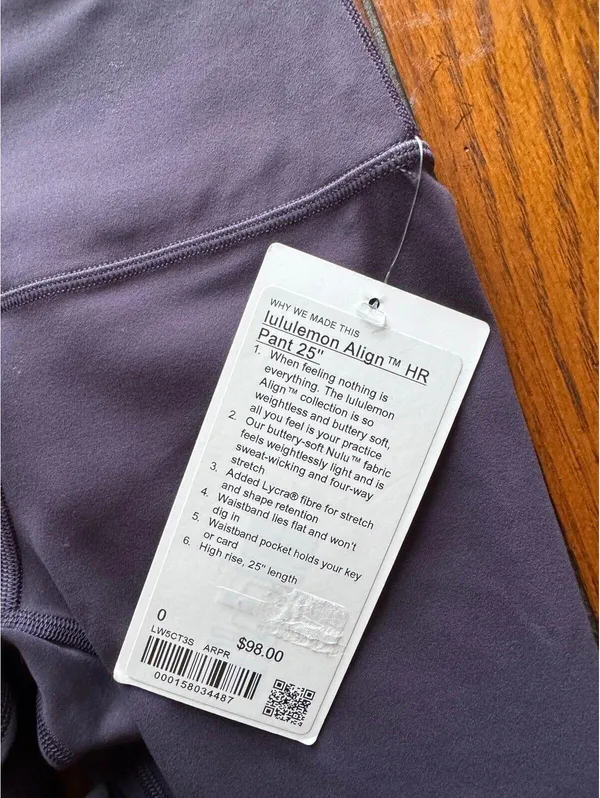 Lululemon Align High Rise 25” Atmospheric Purple Size 0 NWT - Image 4