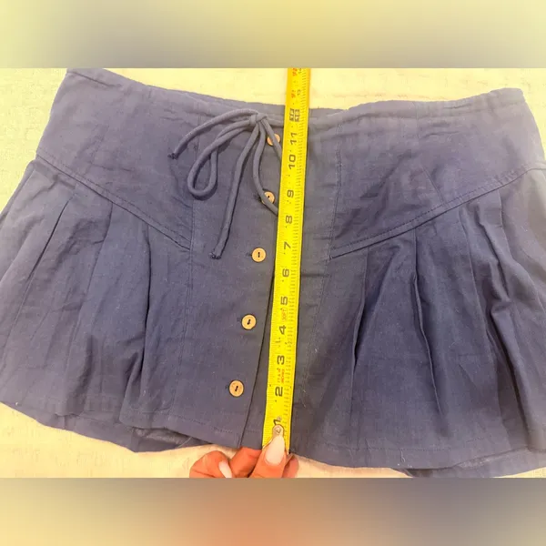 NWT Free People Summer Swooning Mini Skirt in Dark Denim size Medium - Image 6