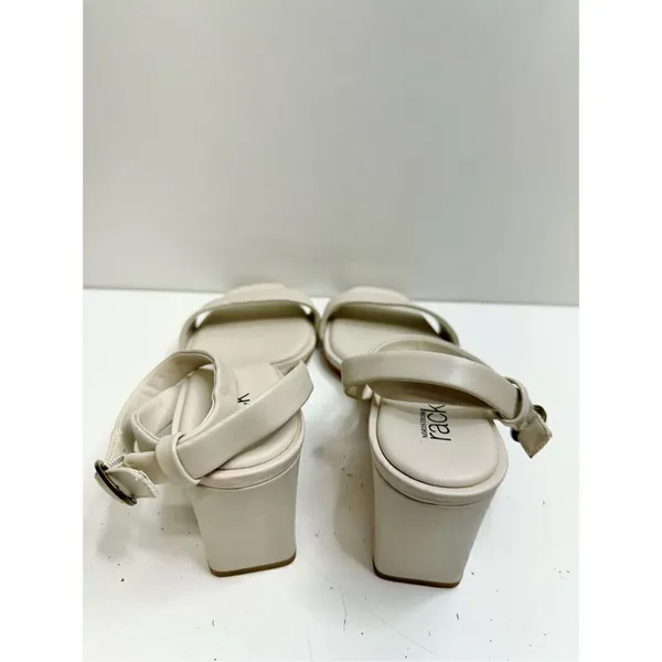 Nordstrom Rack Sandals Womens Size 9 Bone‎ Strappy Faux Leather Open Toe - Image 8