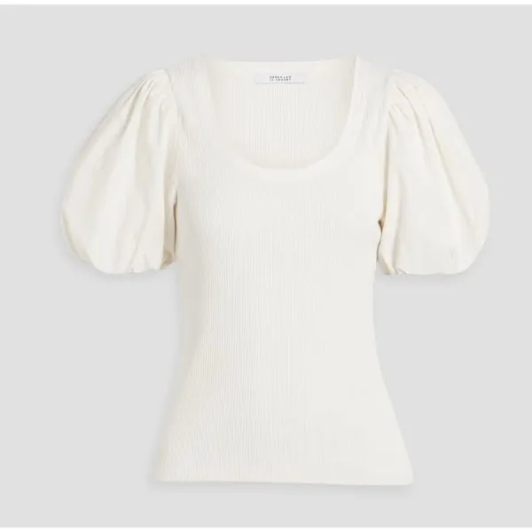 Derek Lam10 Crosby Willa white poplin puff sleeve top M - Image 11