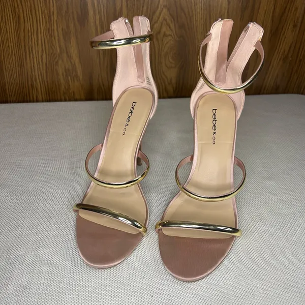 Bebe & Co Berdine Gold & Nude Heels - Image 2