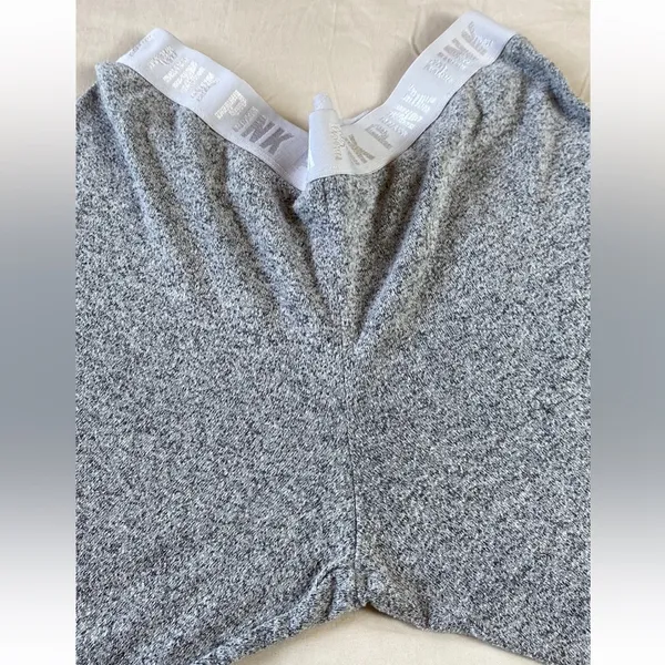 NWOT PINK Victoria’s Secret Heather Gray Lounge Leggings Waist Logo Size Large - Image 4