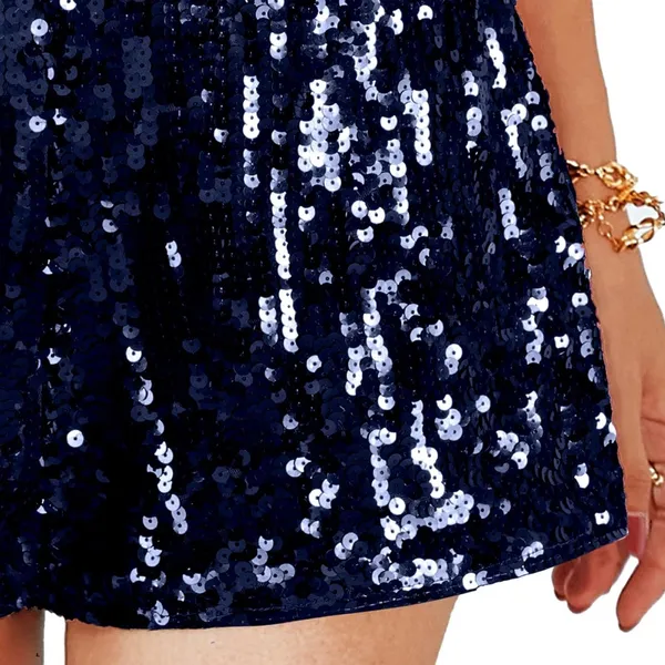 NWT MANER‎ Women’s High Waisted Sparkly Sequin Party Shorts - Large - Image 4